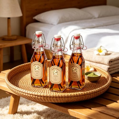 8 Pack 8oz Glass Swing Top Bottles for Vanilla Extract and Beverages