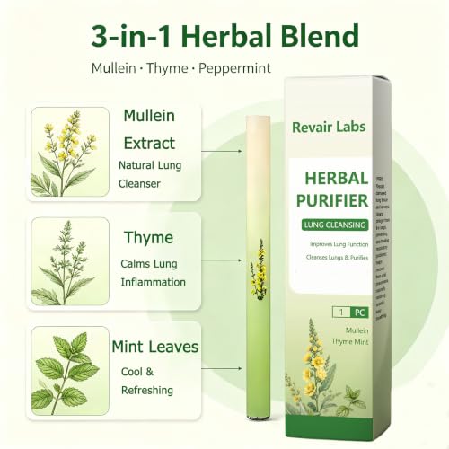 Mullein Purifier Inhaler for Lungs – Portable Respiratory Breath Stick