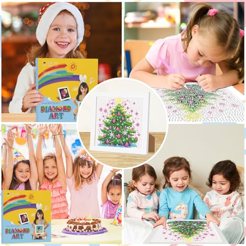 Diamond Art Kit with Frame - Christmas Tree Diamond Painting for Adults & Beginners