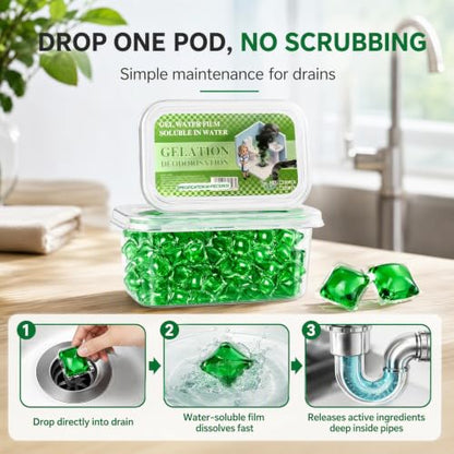 Drain Deodorizer Pods for Sink and Shower - 1 Box - Odor Neutralizing Bio-Enzyme Capsules