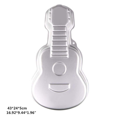 Aluminum Cake Mold 3D Guitar Shape Baking Pan DIY Birthday Cake Mould Kitchen Supplies