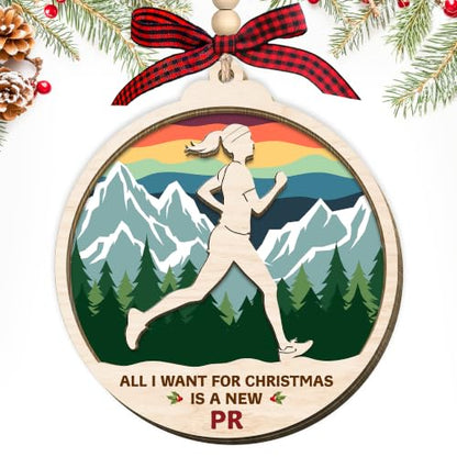 HEXMOZ Christmas Running Gifts for Women - Running Ornament Set - Running 4
