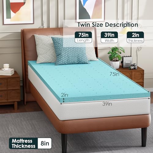 FDW 8 inch Twin Mattress Gel Memory Foam Mattress for Cool Sleep + 2 Inch Gel Memory Foam Topper Set,CertiPUR-US Certified (Twin)