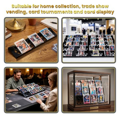 24Pcs Trading Card Risers for Display Case - Tiered Acrylic Card Stands