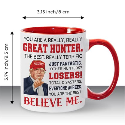 Hunting Gift Mug for Men - Deer & Outdoor Enthusiasts - Red 11Oz Ceramic