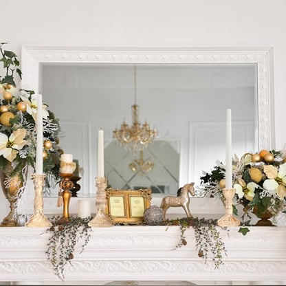 30Pcs Gold Glass Taper Candle Holders Assorted Sizes Elegant Decor