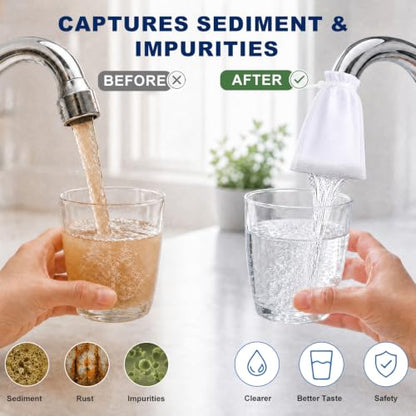 8 Pack Faucet Filter Cotton Bags - Universal Kitchen Sink Water Filter