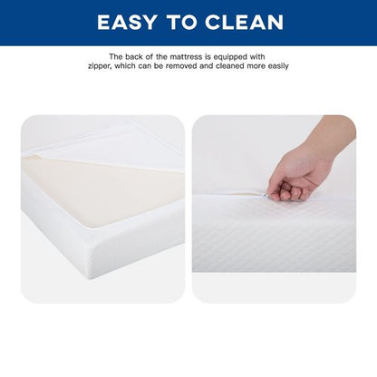 FDW | 10 Inch Twin Mattress | Medium Firm | Gel Memory Foam Mattress | White | Bed in a Box, CertiPUR-US Certified | Pressure Relief, Cooling Ventilated Foam | Washable Removable Cover