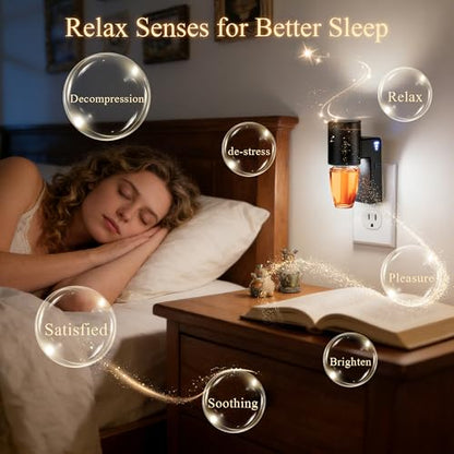 Wall Fragrance Plug-In with Night Light and Adjustable Essential Oil Diffuser