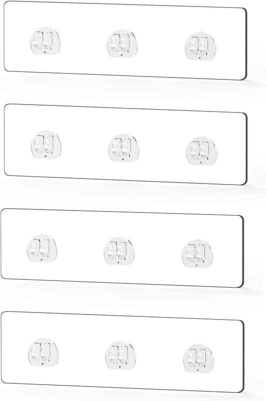 Skiennix Shower Caddy Adhesive Hooks - Strong No-Drill Replacement for Bathroom & Kitchen | 4 Packs