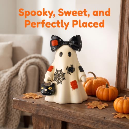 Halloween Ghost Resin Figurine - 5.3 Inch Cute Spooky Decor for Tabletop