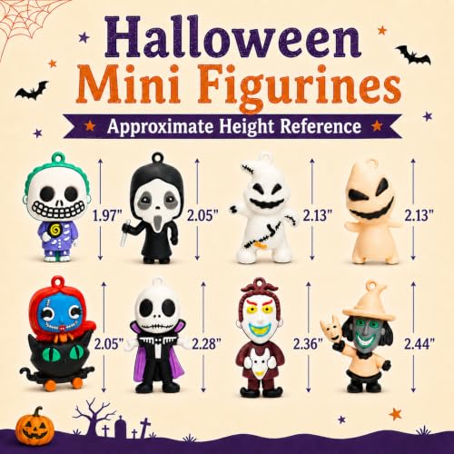 Halloween Nightmare Be Christmas Collectible Figures Set - 24 Mini Toys
