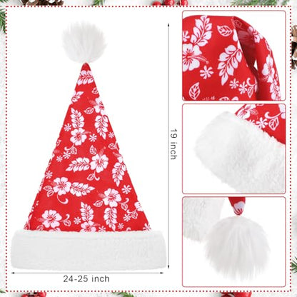 Poen 2 Pcs Hawaiian Christmas Costume Accessories Santa Hat & Leis - Variation of 2