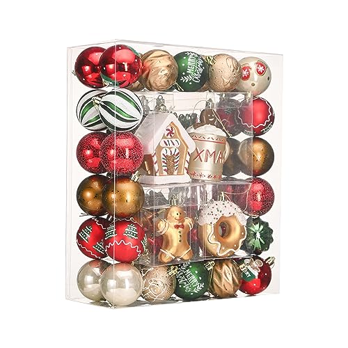 Gingerbread Christmas Ornaments Set 100 Pieces Tree Decorations Holiday Decor