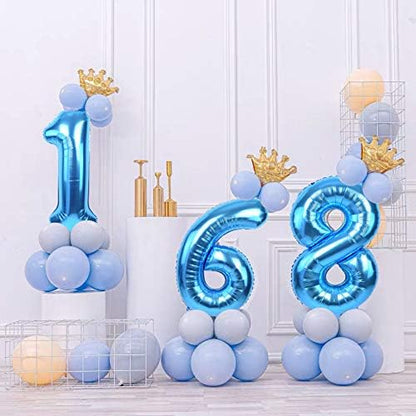 TONIFUL 40-Inch Blue Foil Mylar Number Balloon | Large 0-9 for Graduation, Weddings & Parties