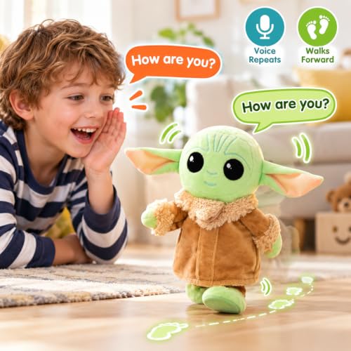 Talking Baby Yoda Walking Doll – Interactive Plush Toy for Kids