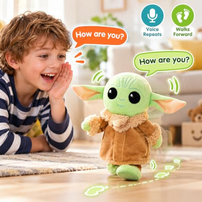 Talking Baby Yoda Walking Doll – Interactive Plush Toy for Kids