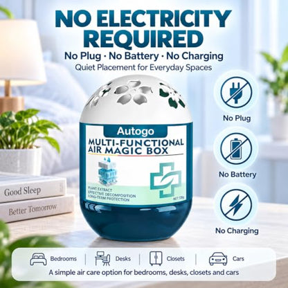 Blue Passive Air Purifier Box 120g - No Electricity, No Noise, Home & Car Use (2 Pack)