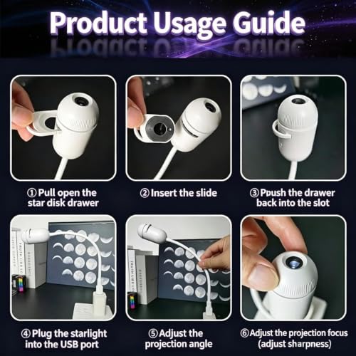 Christmas Night Sky Projector with 10 Films, 360° Adjustable HD Light