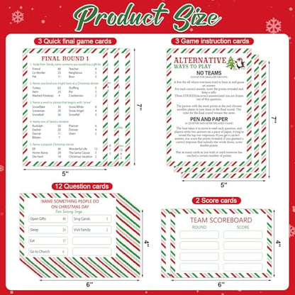 Christmas Family Feud Card Game XMAS Party Game for Adults & Kids