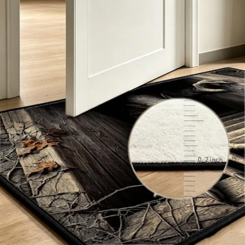 Cracked Grave Halloween 3D Runner Rug 2x5 Non Slip Washable Entryway Mat