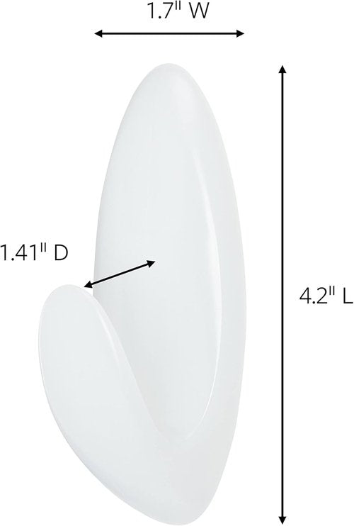 Command Bath Large Towel Hook Set - 3 Large Clear Frosted Hooks with Water-Resistant Strips for Damage-Free Organization