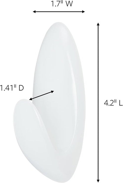Command Bath Large Towel Hook Set - 3 Large Clear Frosted Hooks with Water-Resistant Strips for Damage-Free Organization