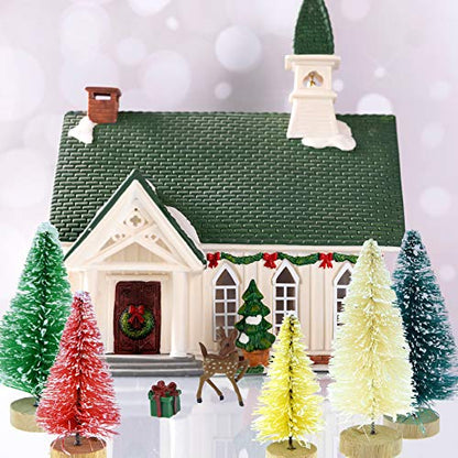 Mini Pine Trees & Deer Doll Set with Gift Boxes - Beige, Yellow, Green, Pink, Red, Dark Green Variations