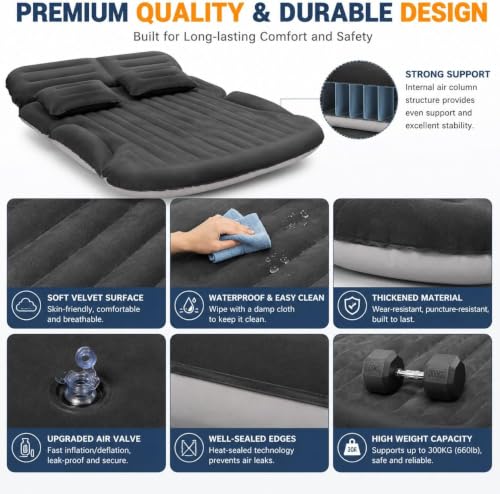 Car Air Mattress for Honda CR-V Hybrid 2023–2026 - Black, Portable Inflatable Bed