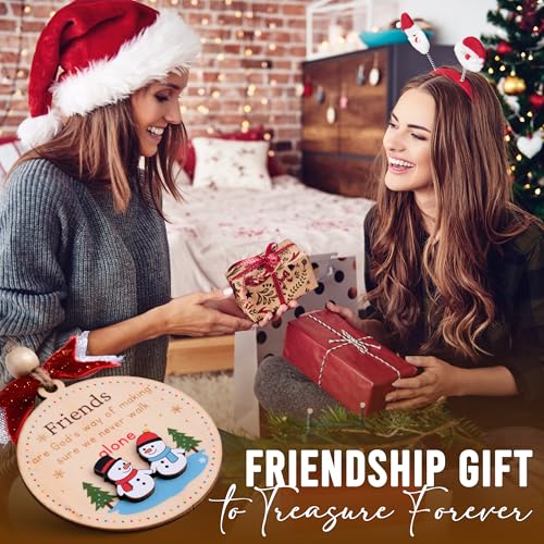 Friend Christmas Ornament – Wooden Friendship Ornament for Women (B75) – 3-Inch Keepsake