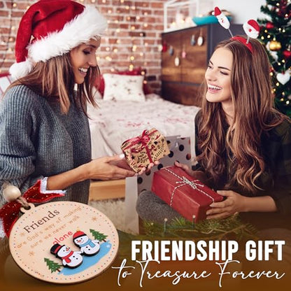 Friend Christmas Ornament – Wooden Friendship Ornament for Women (B75) – 3-Inch Keepsake