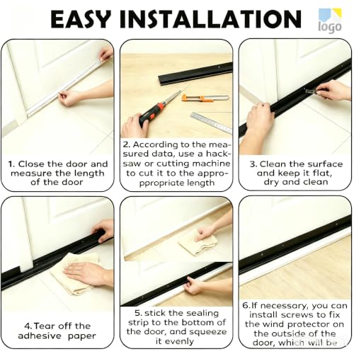 Heavy Duty Metal Door Draft Stopper - Black, 36 Inches, Pest & Insulation Barrier