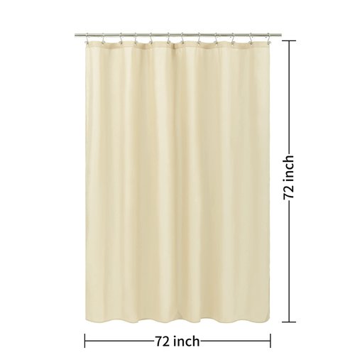 ALYVIA SPRING Cream Fabric Shower Curtain Liner Waterproof - Soft & Light-Weight Cloth Shower Liner with 3 Magnets, Hotel Quality & Machine Washable - Standard Size 72x72, Cream