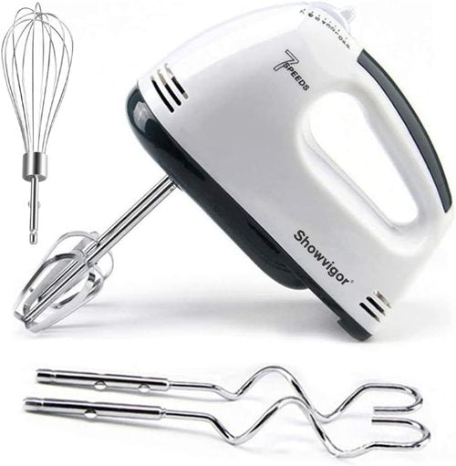 Electric Hand Mixer - 7 Speed 180W Handheld Whisk with 5 Stainless Steel Accessories | Turbo Boost & Eject Button