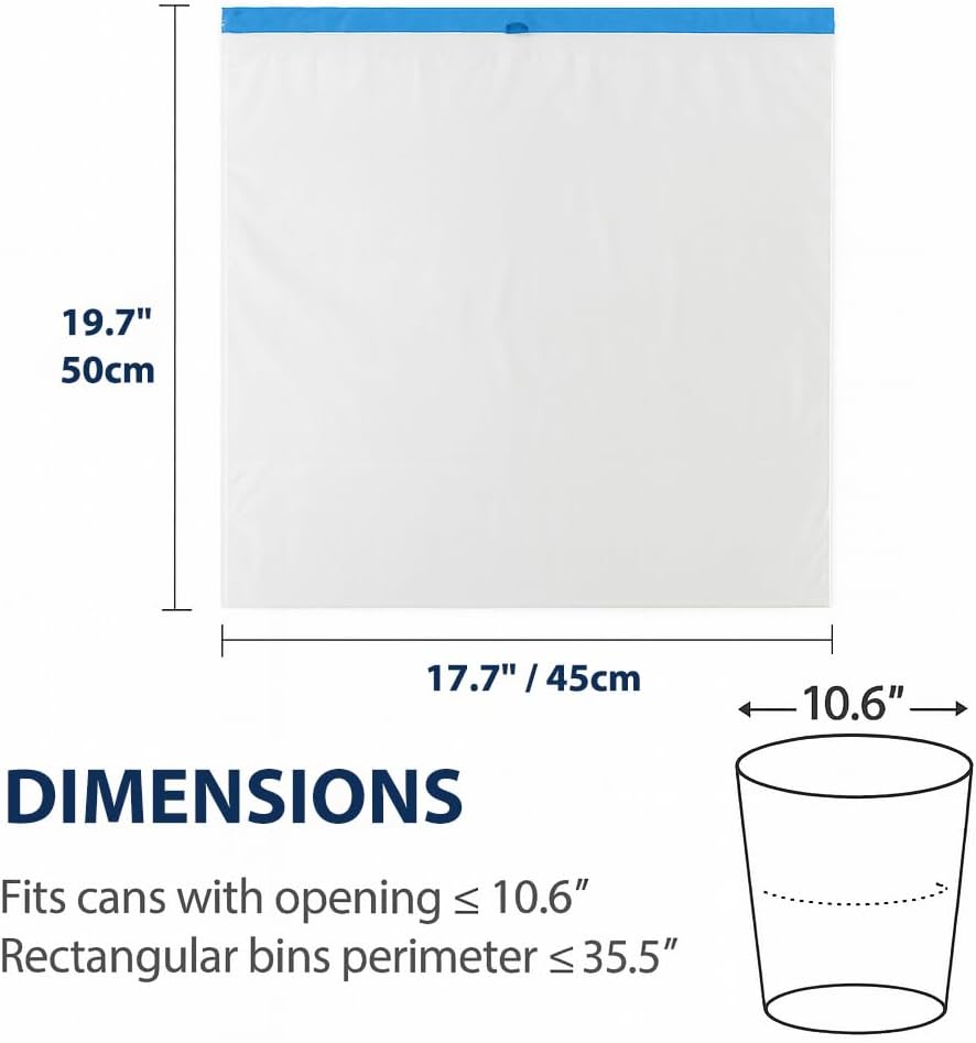 Regine Switzerland 4 Gallon Small Trash Bags - Strong Leak-Proof Drawstring Bin Liners, 100 Pack, White