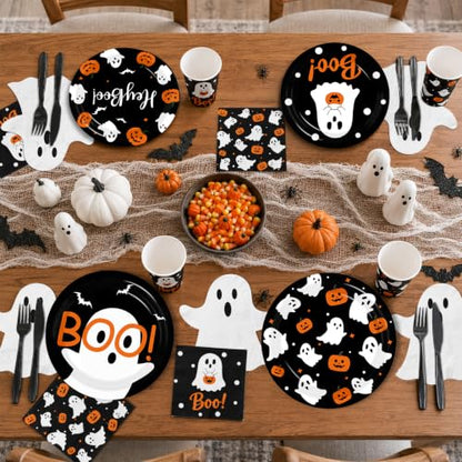 Halloween Party Supplies Kit for 24 Guests - Ghost & Pumpkin Theme
