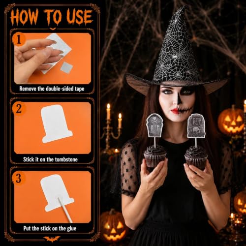 Halloween Zombie Hands Cake Decorations Set of 36 | Tombstones & Cupcake Toppers