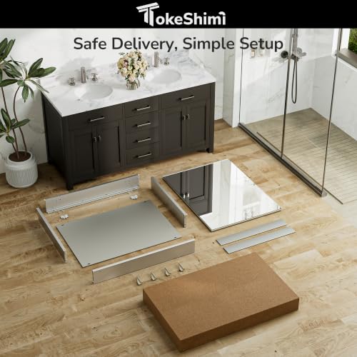 14x24 Inch Double-Sided Medicine Cabinet with Mirror and 110° Hinge - Light Aluminum Frame