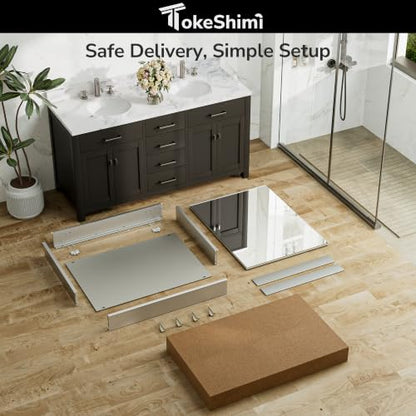 14x24 Inch Double-Sided Medicine Cabinet with Mirror and 110° Hinge - Light Aluminum Frame