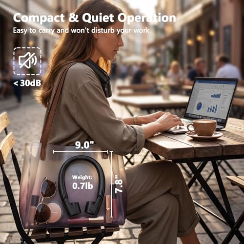 Mavax ChillGo Portable Neck Fan Black 8000mAh 4-Speed Personal Cooler