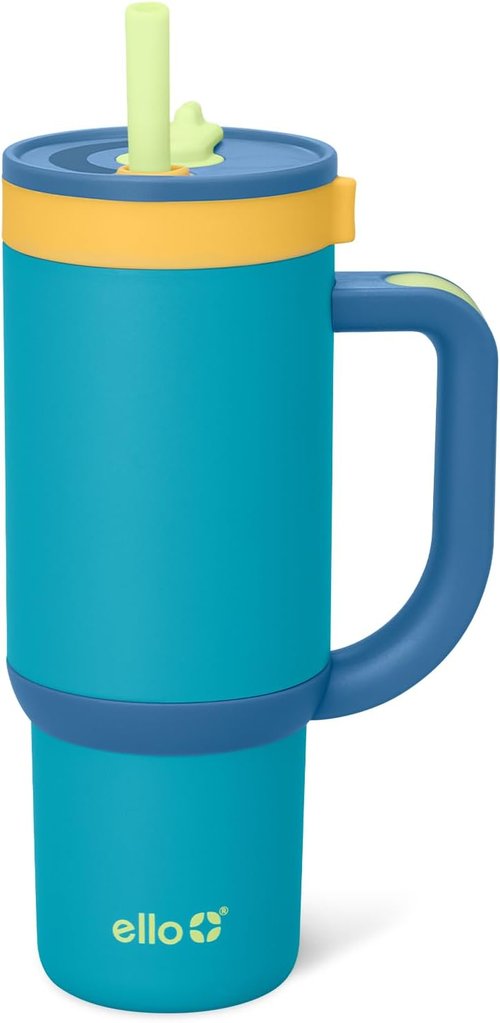 Ello Oasis 18oz Kids Tumbler - Leakproof Insulated Stainless Steel Cup with Handle & Straw | Glacier Color