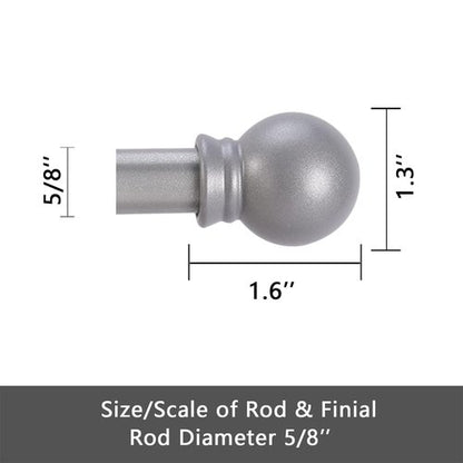 GXOACKJ Curtain Rods for windows 66-120 inch, 5/8 inch Decorative Silver Splicing Heavy Duty Metal Curtain Rod set with Brackets