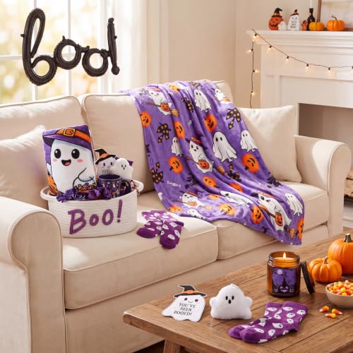 Suclain Halloween Boo Basket Gift Set for Women - Purple