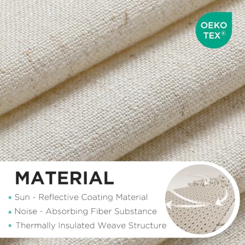 Joydeco No Drill Linen Roman Shades - Light Filtering Beige 46x72 Inches Variation of Beige / 46W x 72H