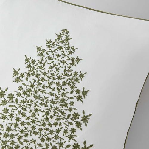 Holiday Tree Green Cotton Decorative Throw Pillow 20x20