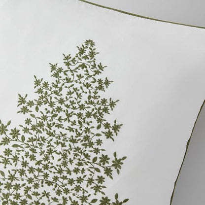Holiday Tree Green Cotton Decorative Throw Pillow 20x20