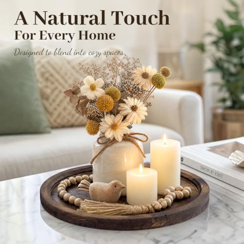 12 Inch Solid Wood Rustic Farmhouse Serving Tray