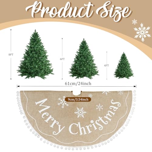 24 Inch Mini Christmas Tree Skirt Burlap Rustic Decor for Small Tree - AerWo