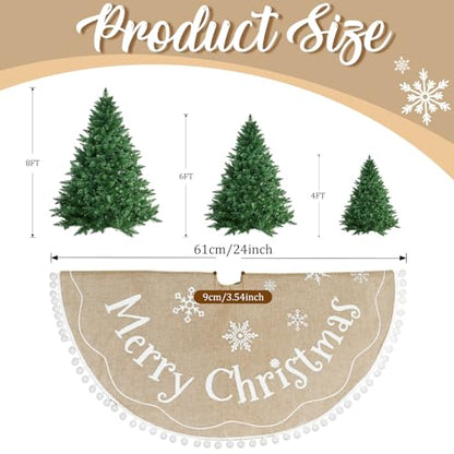 24 Inch Mini Christmas Tree Skirt Burlap Rustic Decor for Small Tree - AerWo