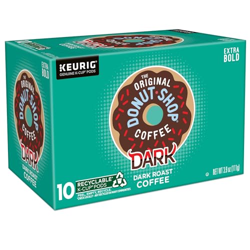 The Original Donut Shop Dark Keurig Single-Serve K-Cup Pods, Dark Roast Coffee, 60 Count, (6 Packs of 10)